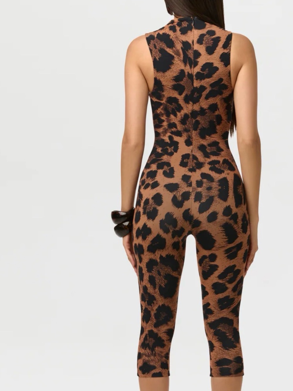 Naked Wardrobe LEOPARD PRINT SLEEVELESS CAPRI JUMPSUIT - Picture 3 of 5